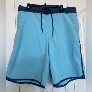 Men’s George swim trunks, size 32-34, light blue & navy